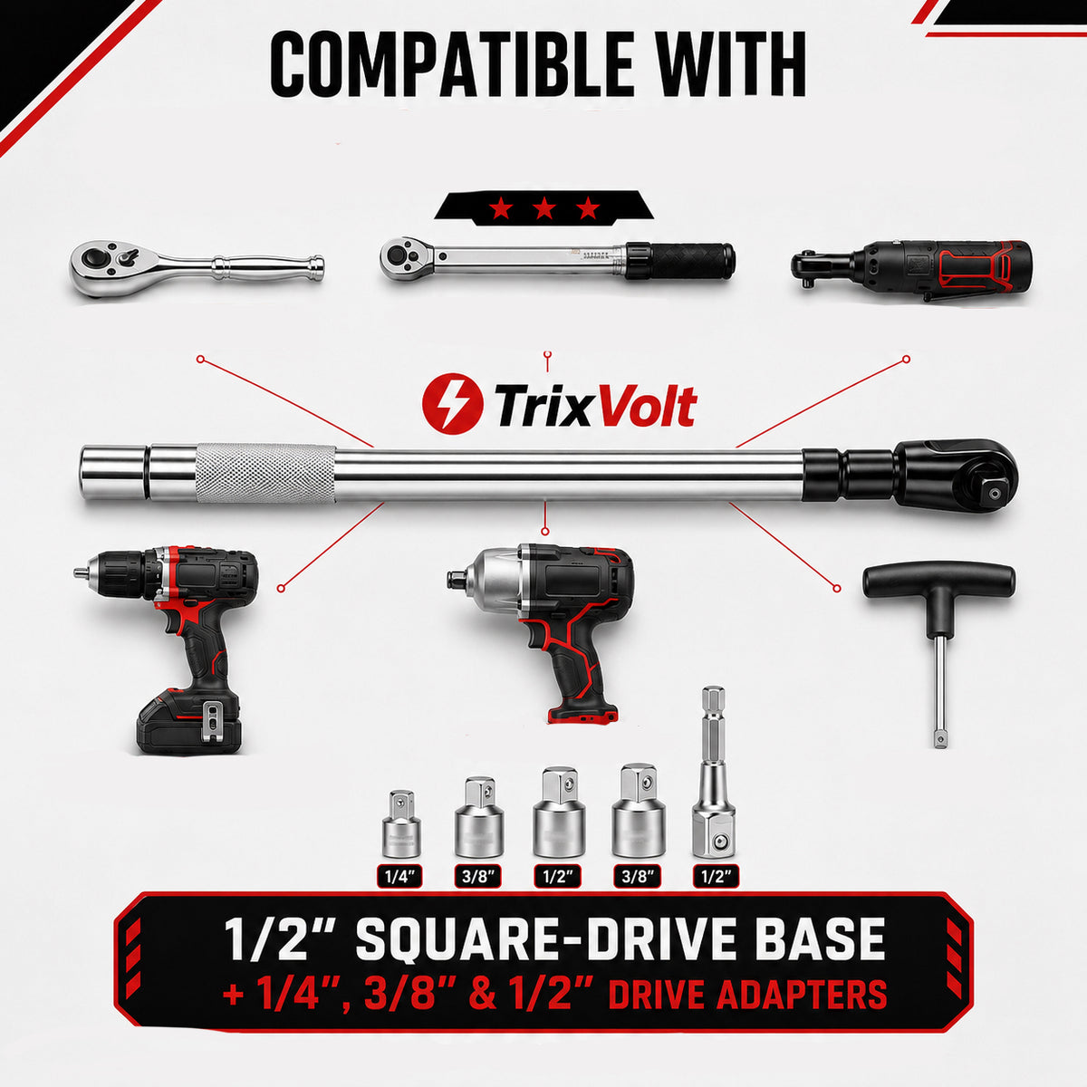TrixVolt™ Offset Ratchet Extension 2-in-1